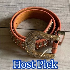 𝅺✅2X Host Pick✅ 3D Belt Company Studded Pink Belt, Size 26